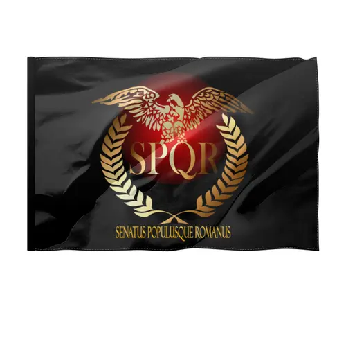 Заказать флаг в Москве. Флаг 135x90 см Символ Древнего Рима с орлом. SPQR. от Zorgo-Art  - готовые дизайны и нанесение принтов.