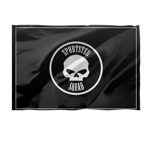 Заказать флаг в Москве. Флаг 135x90 см Willie Skull Flag от Sportster Squad - готовые дизайны и нанесение принтов.