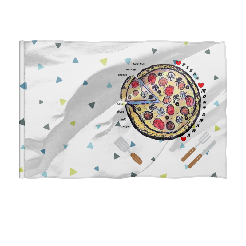 printio флаг 150×100 см череп Printio Флаг 150×100 см Пицца