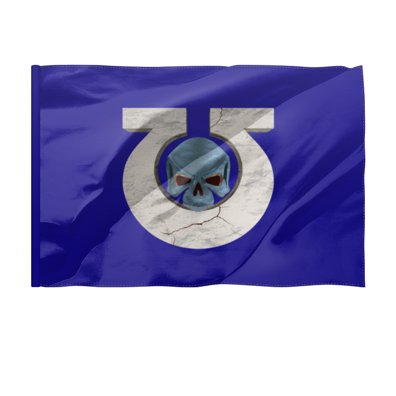 Printio Флаг 150×100 см Ультрамарины (омега с черепом)