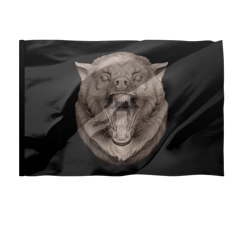Printio Флаг 150×100 см волк из слоновой кости