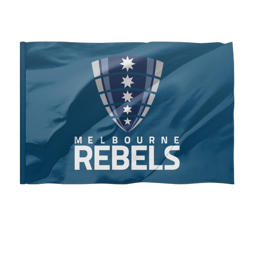 Заказать флаг в Москве. Флаг 150x100 см Мельбурн Ребелс от rugby - готовые дизайны и нанесение принтов.