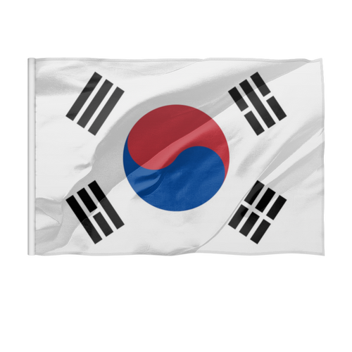 Заказать флаг в Москве. Флаг 150x100 см Южная Корея от YellowCloverShop - готовые дизайны и нанесение принтов.