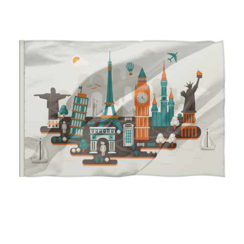 Заказать флаг в Москве. Флаг 150x100 см Серия: Всюдубуду от Andriy Agarkov - готовые дизайны и нанесение принтов.