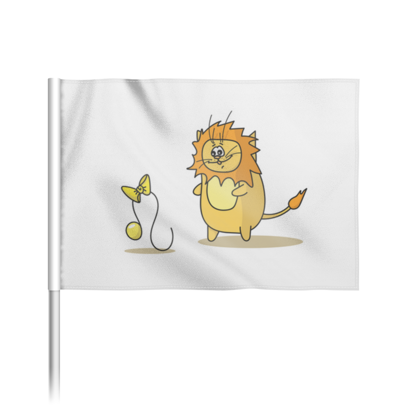 Printio Флаг 22×15 см Кот лев. подарок для льва медведь с бантом 15 см микс