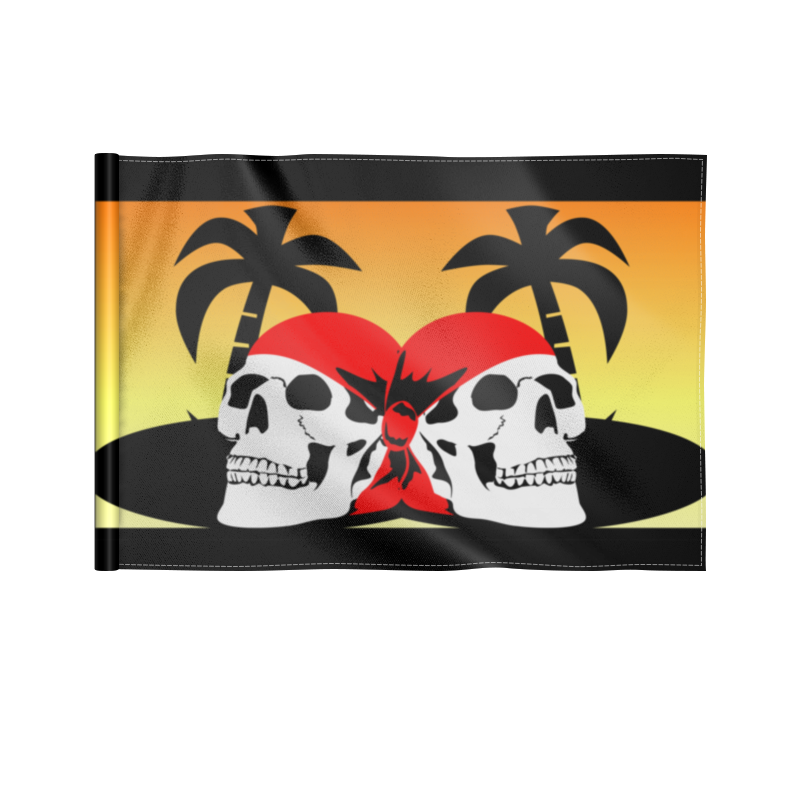 Printio Флаг 22×15 см Пиратский флаг с веселым роджером. пиратский флаг на абордаж 90х135 см