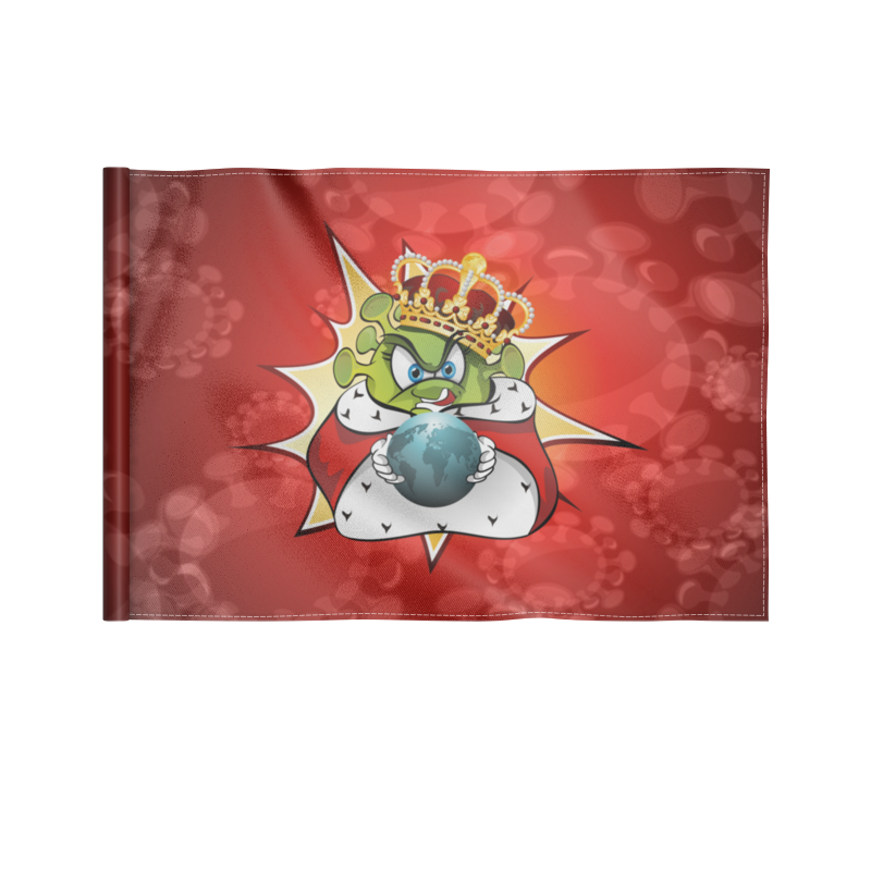 Printio Флаг 22×15 см Ковид - царь мира.
