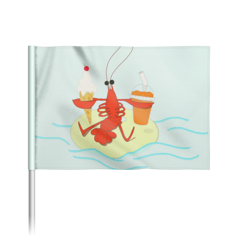 Printio Флаг 22×15 см Подарок для рака. рак. отпуск. отдых. лето.