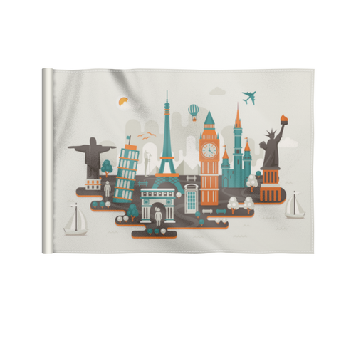 Заказать флаг в Москве. Флаг 22x15 см Серия: Всюдубуду от Andriy Agarkov - готовые дизайны и нанесение принтов.