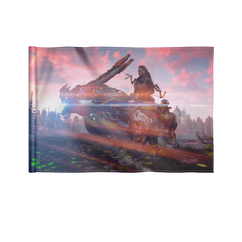 Заказать флаг в Москве. Флаг 22x15 см Horizon Zero Dawn от GeekFox  - готовые дизайны и нанесение принтов.