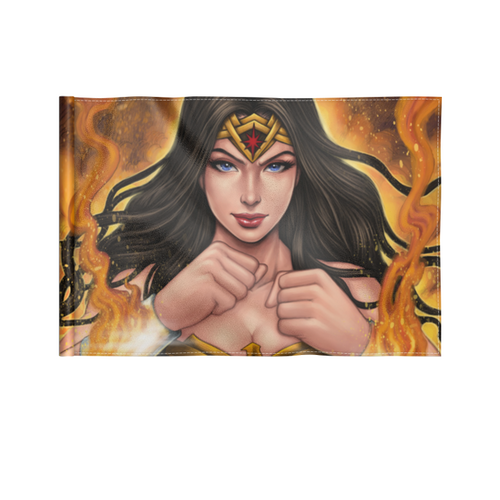 Заказать флаг в Москве. Флаг 22x15 см Чудо-женщина / Wonder Woman от Jimmy Flash - готовые дизайны и нанесение принтов.