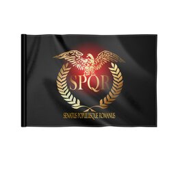 Заказать флаг в Москве. Флаг 22x15 см Символ Древнего Рима с орлом. SPQR. от Zorgo-Art  - готовые дизайны и нанесение принтов.