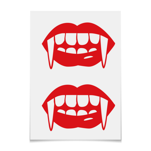 Заказать наклейки в Москве. Наклейки свободной формы Vampire Lips от Jimmy Flash - готовые дизайны и нанесение принтов.