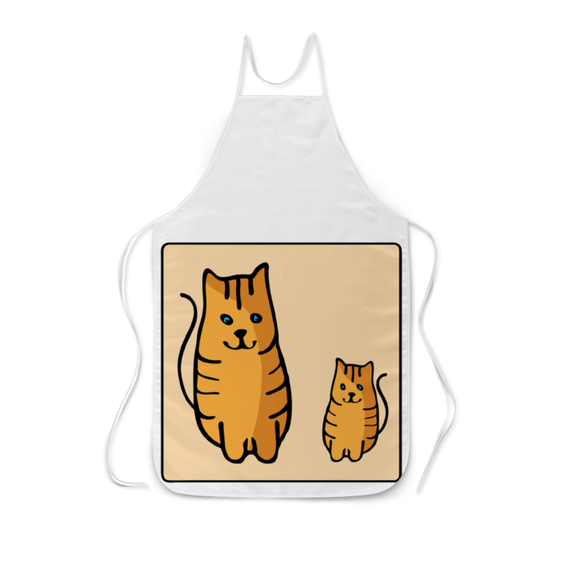 Printio Фартук с полной запечаткой Два котика, смотрящие друг на друга printio футболка с полной запечаткой женская два котика смотрящие друг на друга