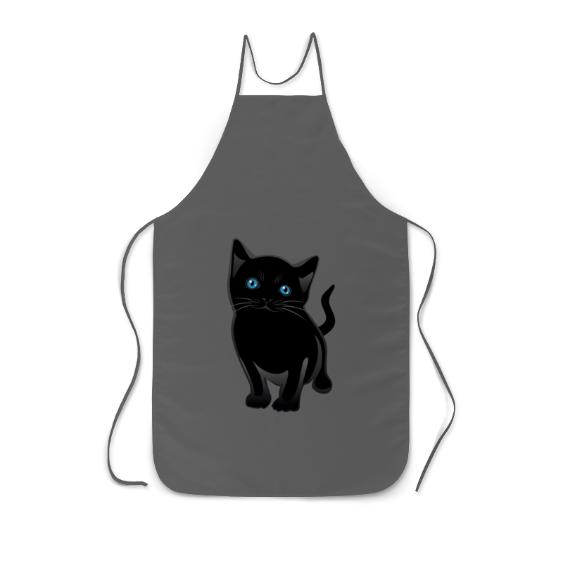 Printio Фартук с полной запечаткой Чёрный котёнок. printio футболка с полной запечаткой женская счастье с голубыми глазами