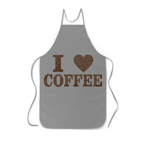 Заказать фартук в Москве. Фартук с полной запечаткой I LOVE COFFEE от Екатерина Смирнова - готовые дизайны и нанесение принтов.