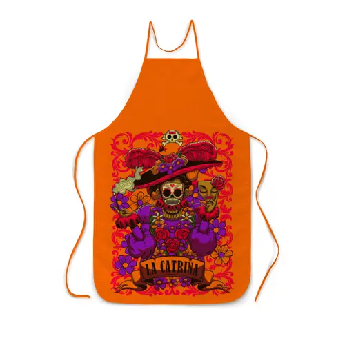 Заказать фартук в Москве. Фартук с полной запечаткой La Catrina от Leichenwagen - готовые дизайны и нанесение принтов.