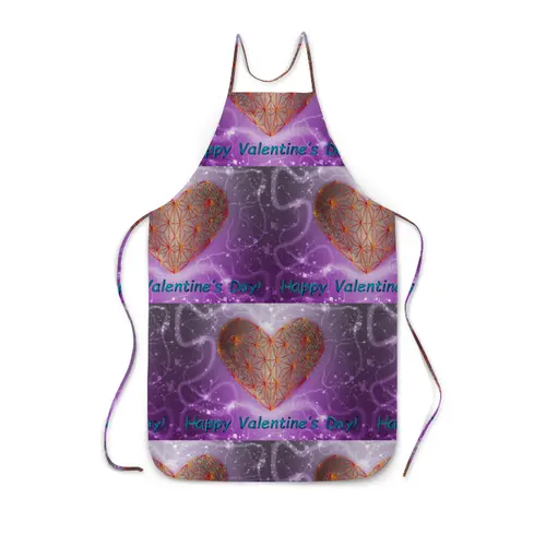 Заказать фартук в Москве. Фартук с полной запечаткой  Low Poly Heart  от natulia_hatulia@yahoo.com - готовые дизайны и нанесение принтов.