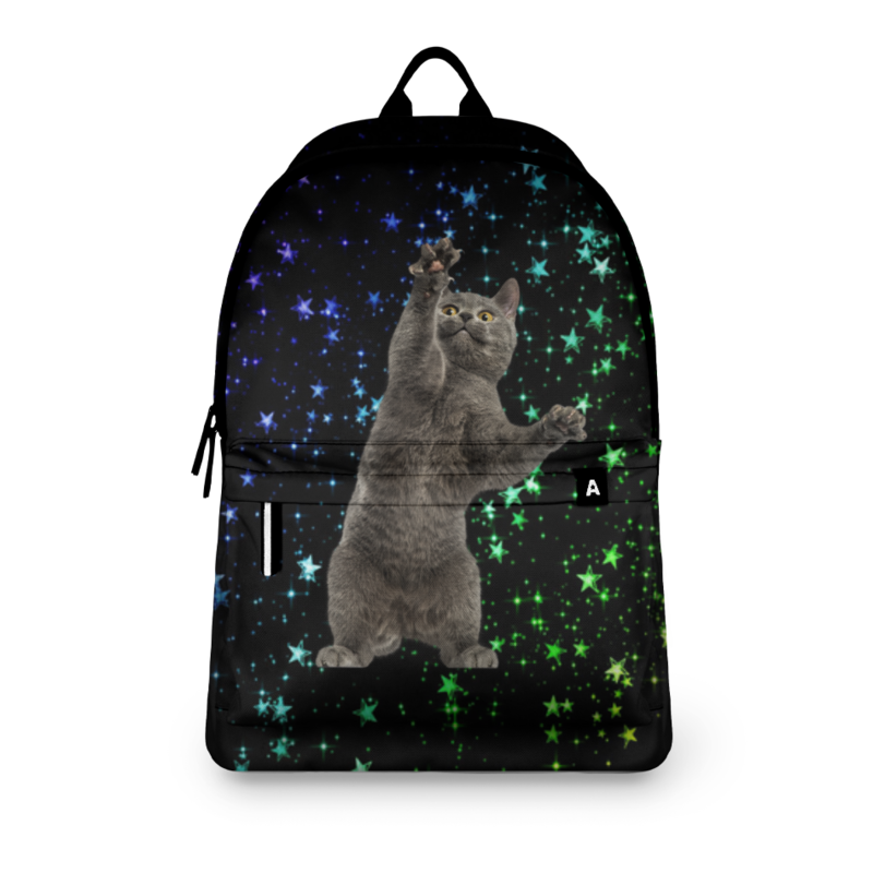 Printio Рюкзак 3D кот и звезды сумка кот и звезды голубой