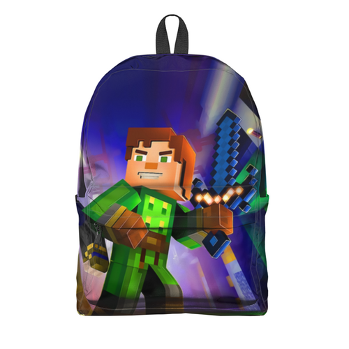 Заказать рюкзак в Москве. Рюкзак 3D Minecraft     от T-shirt print  - готовые дизайны и нанесение принтов.