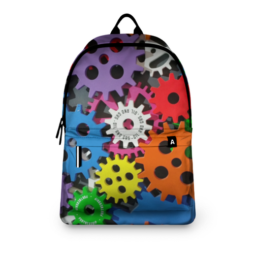 Заказать рюкзак в Москве. Рюкзак 3D Цветные шестеренки от Alexander Mikhalkin - готовые дизайны и нанесение принтов.