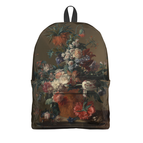 Заказать рюкзак в Москве. Рюкзак 3D Ваза с цветами (Ян ван Хёйсум) от trend - готовые дизайны и нанесение принтов.