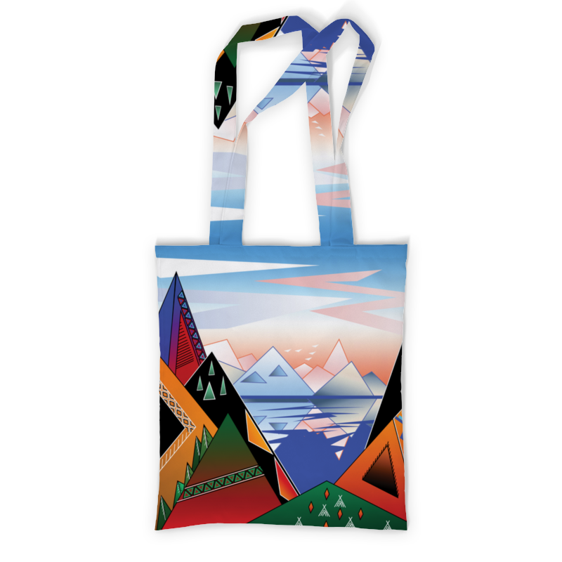 Printio Сумка с полной запечаткой Абстрактный пейзаж с горами и морем printio рюкзак 3d абстрактный пейзаж с горами и морем