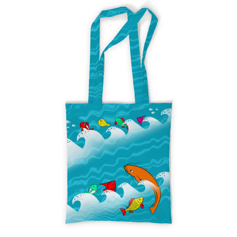 printio сумка с полной запечаткой рыбки инь и янь Printio Сумка с полной запечаткой Рыбки и море