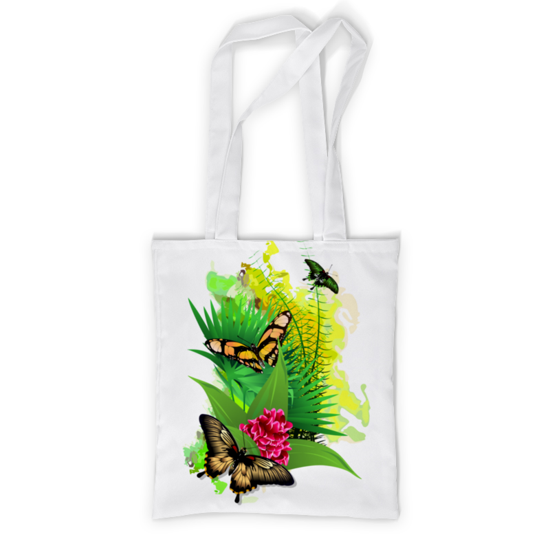 Printio Сумка с полной запечаткой Бабочки в цветах. printio сумка с полной запечаткой бабочки в золоте и серебре