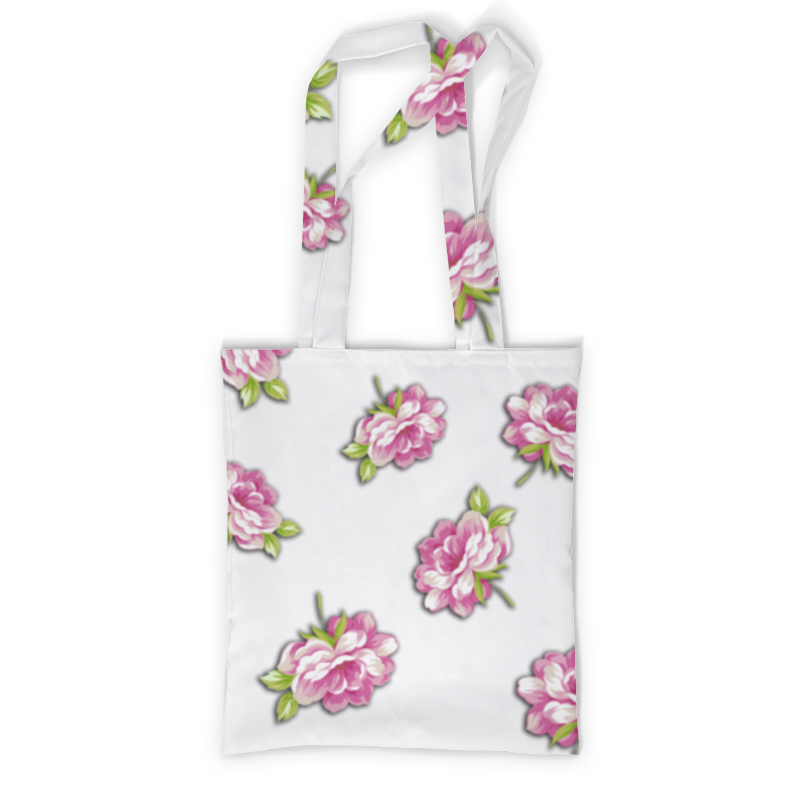 Printio Сумка с полной запечаткой Цветы на белом фоне printio сумка с полной запечаткой цветок розовой эхинацеи