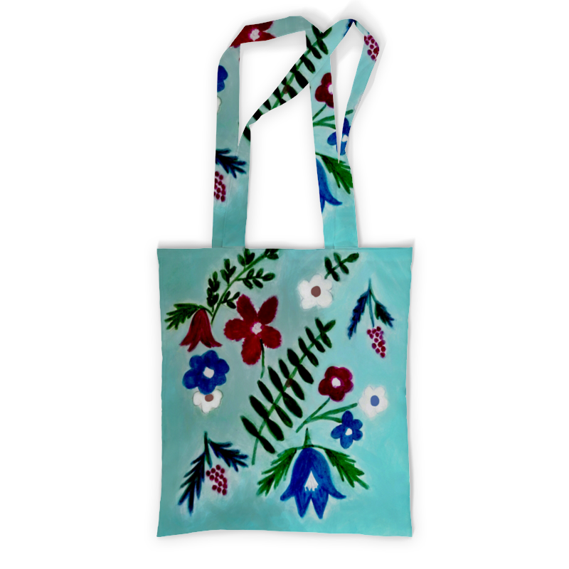 Printio Сумка с полной запечаткой Цветы на голубом printio сумка с полной запечаткой exo красные цветы
