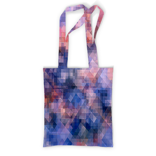 Заказать сумку в Москве. Сумка с полной запечаткой Пиксель-арт. Сине-розовый паттерн от Anna Lomachenko - готовые дизайны и нанесение принтов.