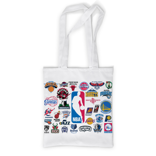 Заказать сумку в Москве. Сумка с полной запечаткой NBA. Национальная баскетбольная ассоциация от Виктор Гришин - готовые дизайны и нанесение принтов.