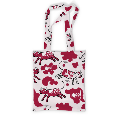 Заказать сумку в Москве. Сумка с полной запечаткой CHERRY COW от ELENA ZHARINOVA - готовые дизайны и нанесение принтов.