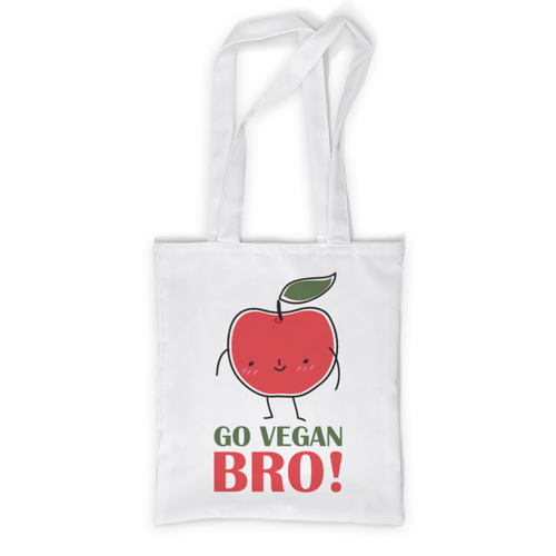 Заказать сумку в Москве. Сумка с полной запечаткой Go Vegan Bro! от vegan@thespaceway.info - готовые дизайны и нанесение принтов.
