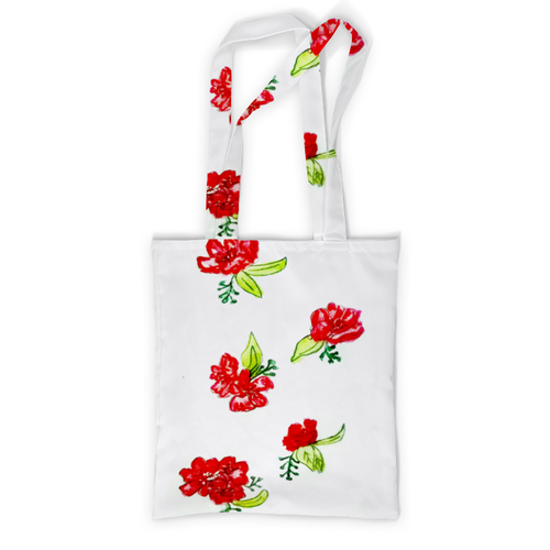 Заказать сумку в Москве. Сумка с полной запечаткой Сумка Красные цветы от mrs-snit@yandex.ru - готовые дизайны и нанесение принтов.