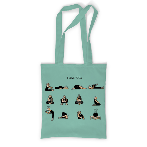 Заказать сумку в Москве. Сумка с полной запечаткой I love yoga от Илья Щеблецов - готовые дизайны и нанесение принтов.