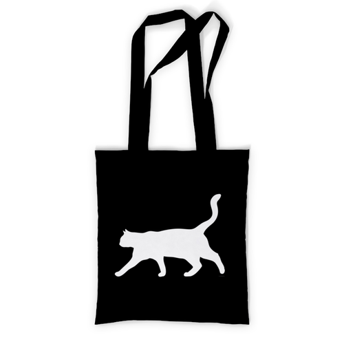 Заказать сумку в Москве. Сумка с полной запечаткой Силуэт белой кошки. от DEPALL - готовые дизайны и нанесение принтов.