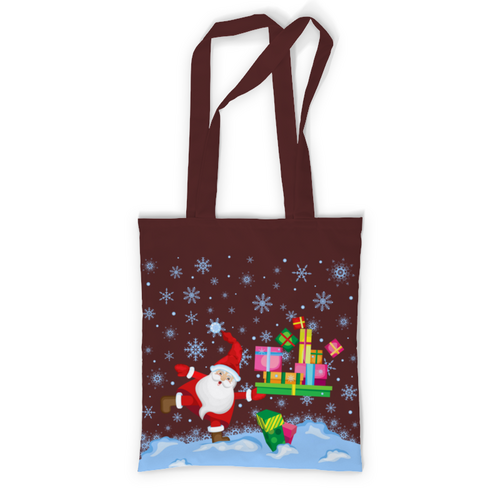 Заказать сумку в Москве. Сумка с полной запечаткой Санта спешит с подарками от IrinkaArt  - готовые дизайны и нанесение принтов.