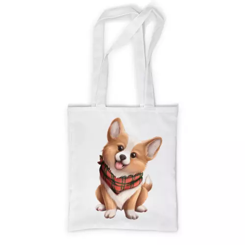 Заказать сумку в Москве. Сумка с полной запечаткой Собака корги в шарфе от tigerda  - готовые дизайны и нанесение принтов.
