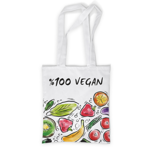 Заказать сумку в Москве. Сумка с полной запечаткой Go Vegan Bro! от vegan@thespaceway.info - готовые дизайны и нанесение принтов.