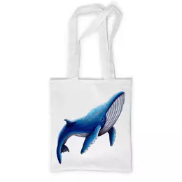 Заказать сумку в Москве. Сумка с полной запечаткой Синий кит от tigerda  - готовые дизайны и нанесение принтов.