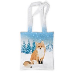 Заказать сумку в Москве. Сумка с полной запечаткой Лисичка в снегу. от Zorgo-Art  - готовые дизайны и нанесение принтов.