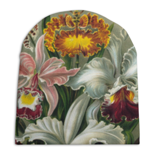 Заказать головной убор в Москве. Шапка унисекс с полной запечаткой Орхидеи (Orchideae, Ernst Haeckel) от Apfelbaum - готовые дизайны и нанесение принтов.