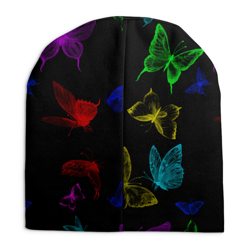 Заказать головной убор в Москве. Шапка унисекс с полной запечаткой Butterflies от Дана Столыпина - готовые дизайны и нанесение принтов.