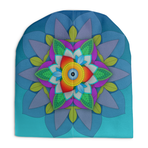 Заказать головной убор в Москве. Шапка унисекс с полной запечаткой Mandala II от Maria Mishina - готовые дизайны и нанесение принтов.