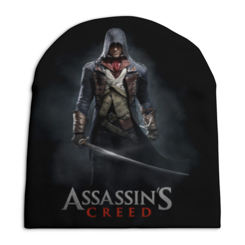 Заказать головной убор в Москве. Шапка унисекс с полной запечаткой Assassins Creed (Unity Arno) от Аня Лукьянова - готовые дизайны и нанесение принтов.