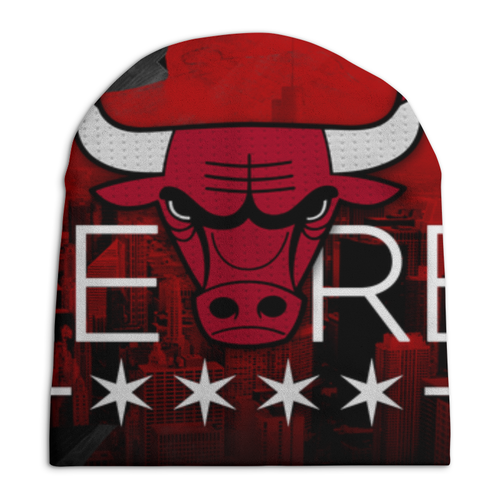 Заказать головной убор в Москве. Шапка унисекс с полной запечаткой Chicago Bulls от Dinara Night - готовые дизайны и нанесение принтов.