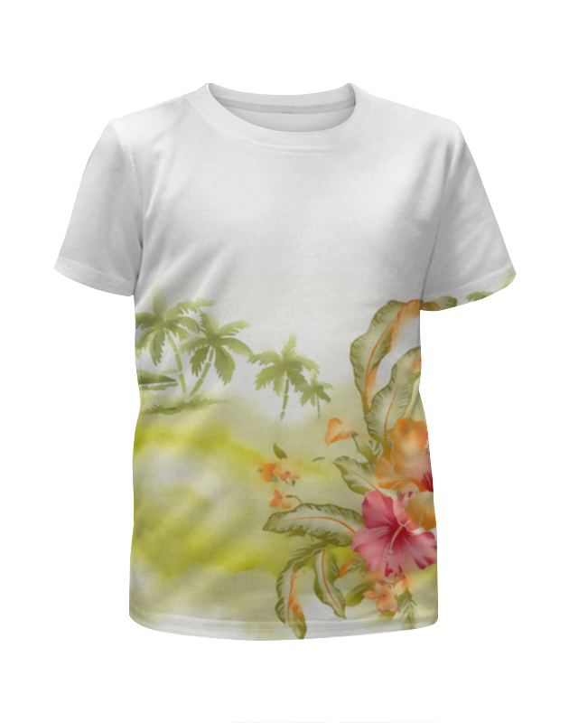 Printio Футболка с полной запечаткой для мальчиков Тропические цветы, пальмы. printio футболка с полной запечаткой женская акварельный цветы