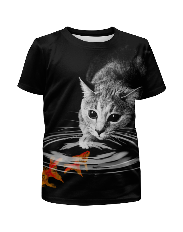 Printio Футболка с полной запечаткой для мальчиков Кот и рыбки printio футболка с полной запечаткой для девочек кот и рыбки